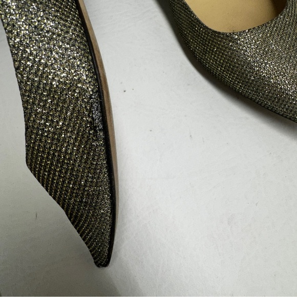 JIMMY CHOO ALINA Lame Glitter Light Bronze Ballet Flats Size 37 / US 7 - Picture 12 of 12